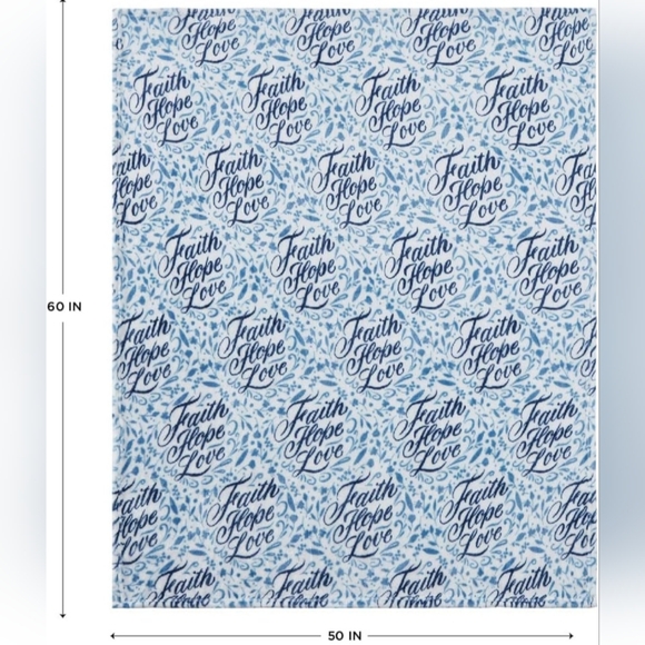 💙NWT! Velvet Plush Throw - Faith Hope Love - Picture 2 of 3